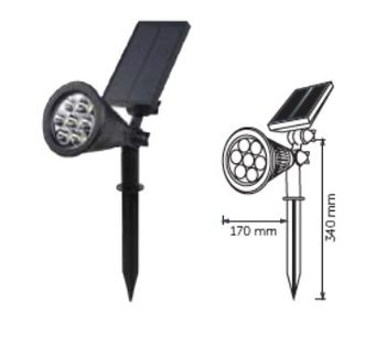 İnoled 9301-08 7 Watt Solar Bahçe Çim Armatür Amber
