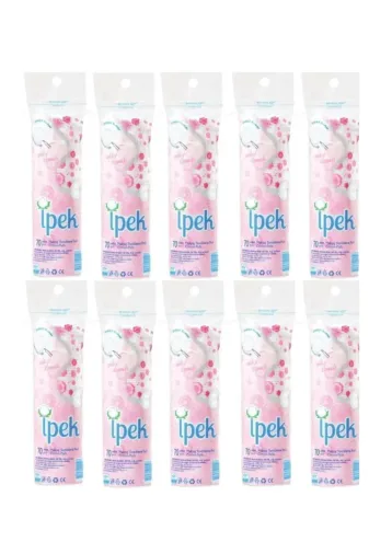İpek TYBJQ8Z431IGTHY989 Makyaj Temizleme Pedi 70Li X 10 Adet Pamuk Disk