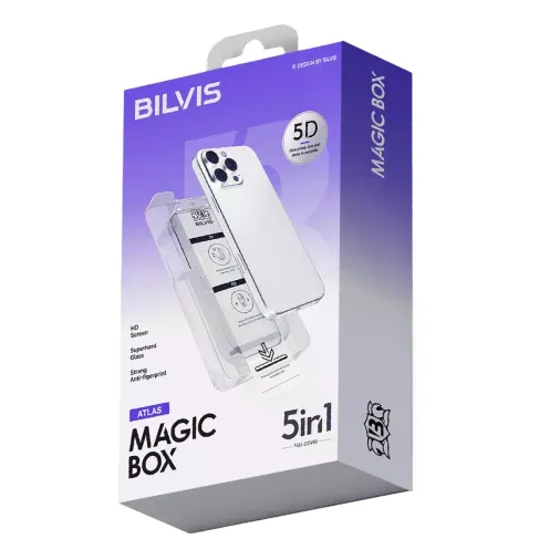 İphone 12 Bilvis 5in1 3d Magic Cam Ekran Koruyucu - Siyah