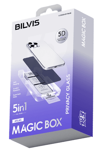iPhone 13 Pro Max Bilvis 5in1 5D Magic Hayalet Cam Ekran Koruyucu - Siyah