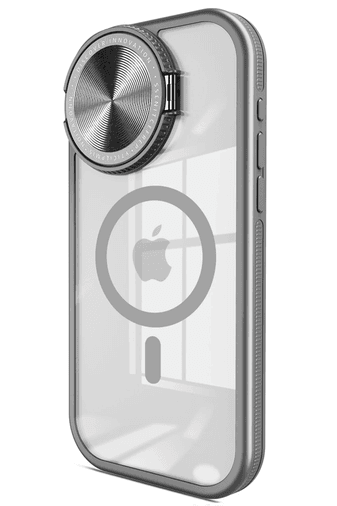 iPhone 15 Pro Max Kılıf Teleskop Lens Magsafe Silikon Kapak - Titan Gri