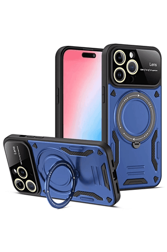 iPhone 16 Pro Kılıf Joy Lens Standlı Kapak - Lacivert