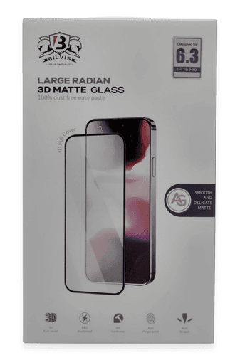 iPhone 16 Pro Max Bilvis 3D Mat Cam Ekran Koruyucu