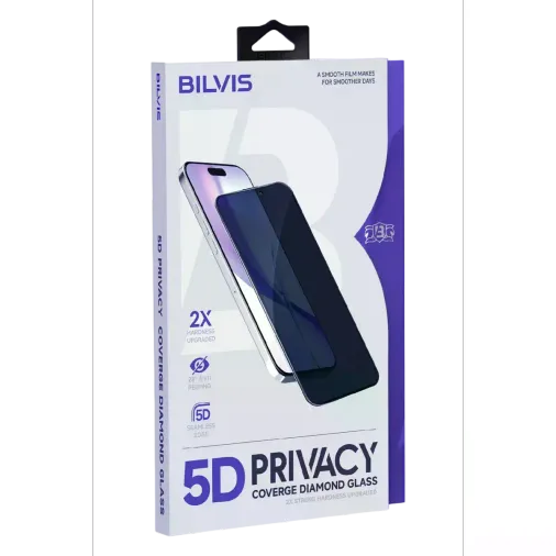 İphone 17 Pro Bilvis 5d Privacy Diamond Hayalet Cam Ekran Koruyucu