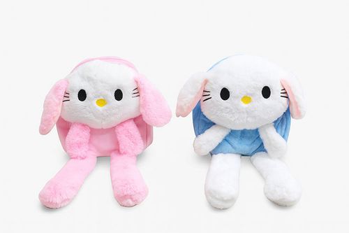 Işıklı Peluş Oynar Kulaklı My Melody ve Cinnamoroll Sırt Çantası