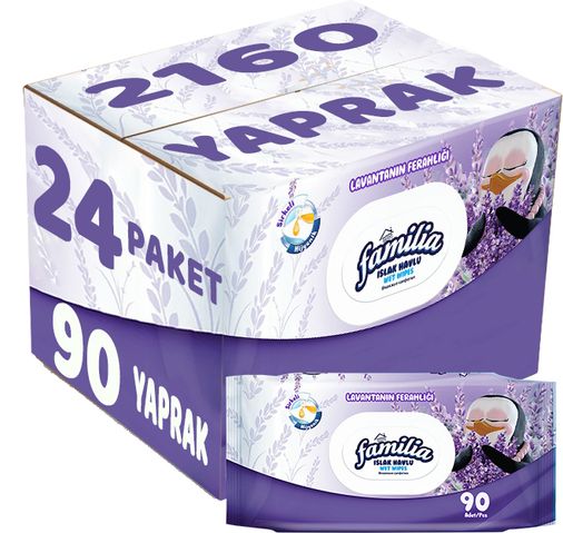 Islak Havlu Mendil Lavantanın Ferahlığı 90 Yaprak 24 Lü Set 2160 Yaprak