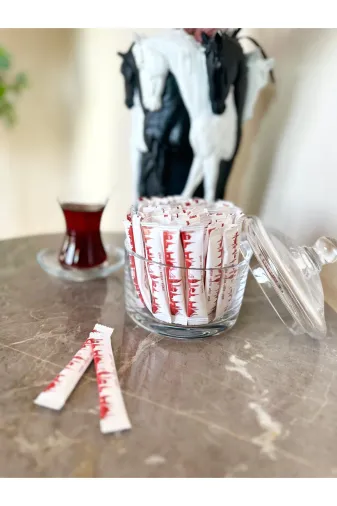 Islakmendilcim TYBFWHV1U93FTOWT92 Alazpack Stick Şeker Beyaz Istanbul Silüet Baskılı 3 Gr 3000 Adet