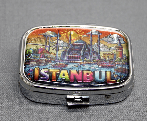 İstanbul Temalı İlaç Kutusu Anahtarlık Alk4371