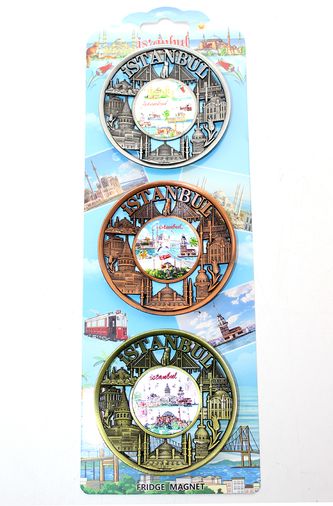 İstanbul Temalı Metal Magnet 3'lü Set Model 2