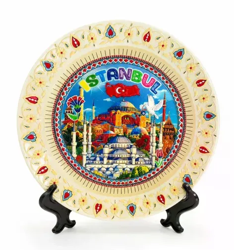 İstanbul Temalı Porselen Dekoratif Tabak 18 Cm Alk5843