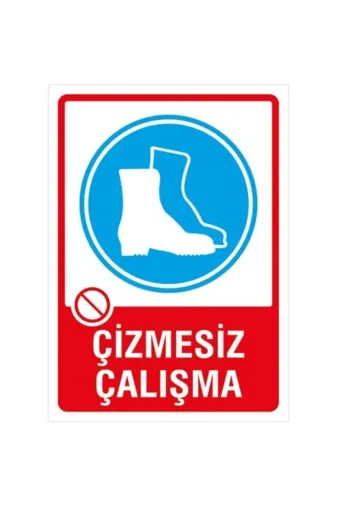 İyi Olsun İSGLETL0250SL2-3 Çizmesiz Çalışma Uyarı Ikaz Etiketi Sticker Yapıştırma 35X50 Cm