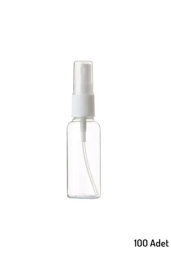 JULIANO 100spreysise 100 Adet Boş Şişe Spreyli Kolonya Şişesi Doldurulabilir Cep Plastik Parfüm Şişesi 30 Ml