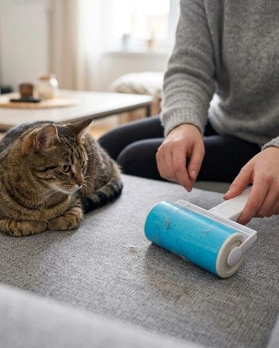 just cheap store 121072466 Yıkanabilir Pet Tüy Toplama Atı Kıyafet Koltuk Araba İçi Temizlik Rulosu Açık Gri