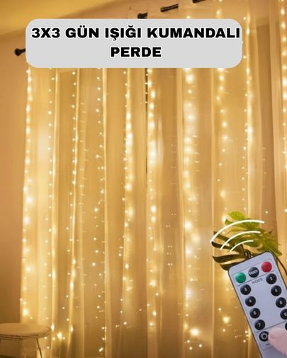 just cheap store 25DYMUCZZZ3X3GÜNIŞIĞIKUMANDALIPERDE-1 Uzaktan Kumandalı Perde Tipi Günışığı Peri Led Işık Dekorasyon Açık Mavi