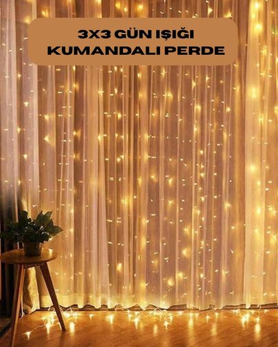 just cheap store 25DYMUCZZZ3X3GÜNIŞIĞIKUMANDALIPERDE 8 Fonksiyonlu Uzaktan Kumandalı Günışığı Perde Peri Led Dekoratif Işık Açık Mavi