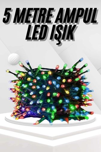 just cheap store 25DYMUCZZZ5MLEDIŞIKKKKK3 Ledli Fişli Led Dekor Lambası 5M Rgb Yılbaşı Ağacı Işığı Açık Mavi