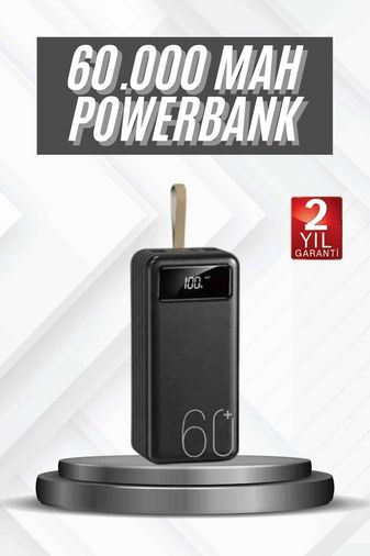 just cheap store 25DYMUCZZZ60000MAHPOWERBANKKKKK2 Hızlı Şarj 4 Çıkışlı Powerbank 60.000 Mah Taşınabilir Dijital Göstergeli Antrasit Melanj 17369902