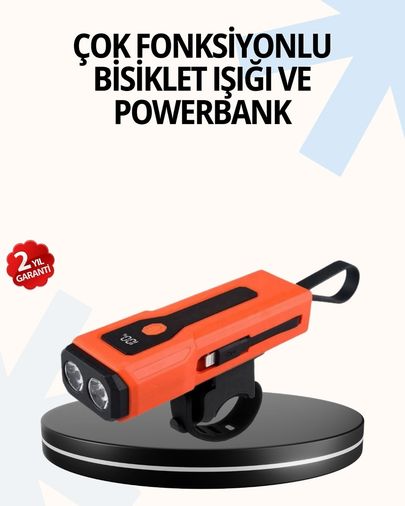 just cheap store 25DYMUCZZZ828FENERPOWERBANK-3 Powerbank Özellikli Bisiklet Işığı Dijital Göstergeli Led Antrasit Melanj