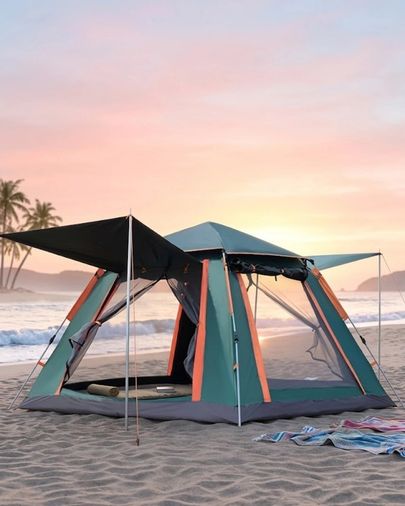just cheap store 25DYMUCZZZAC6636ÇADIR-3 Büyük Boy Kamp Çadırı Güneşlikli 4 5 Kişilik Taşınabilir Outdoor Çadır Açık Lacivert