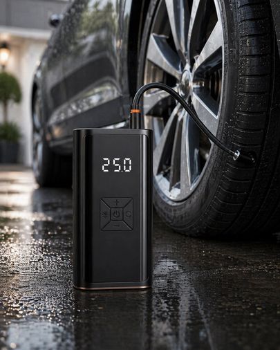 just cheap store 25DYMUCZZZORMARAÇPOMPASI Kablosuz Lastik Şişirme Kompresörü Dijital Ekranlı Powerbank Özellikli Hava Pompası 1 Adet