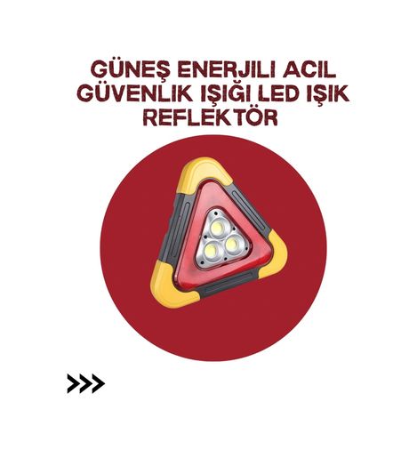 just cheap store 25DYMUCZZZREFLEKTÖR-3 Alüminyum Gövdeli Led Üçgen Reflektörlü Acil Işık 1 Adet