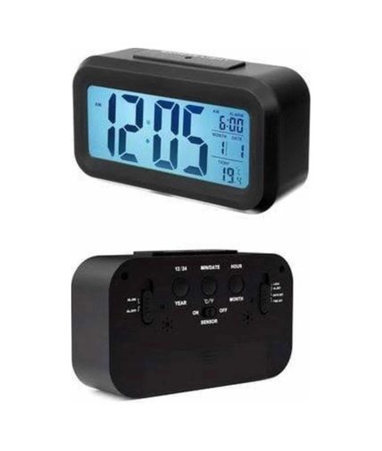 just cheap store 25DYMUUCZZZDİJİTALMASASAATİİİİİİİ1 Dijital Masa Saati Takvim Çalar Saat Alarmlı Işıklı Led Ekran Pilli Antrasit Melanj