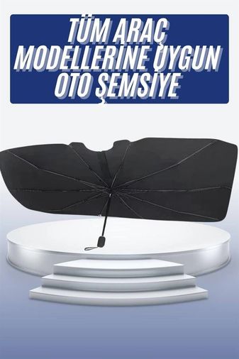 just cheap store 25DYMUUCZZZOTOŞEMSİYEEEEEE1 Oto Ön Cam Güneşliği Otomatik Katlanabilir Gölgelik Oto Cam Şemsiye 1 Adet