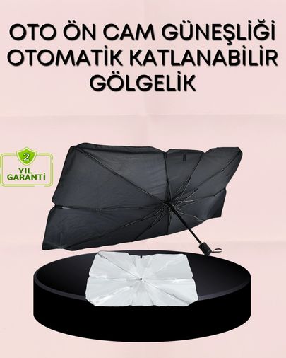 just cheap store 25DYMXUCZOTOŞEMSİYEEEEEE-4 Uv Korumalı Şemsiye Tipi Oto Güneşliği - Geniş Araç Uyumu 1 Adet