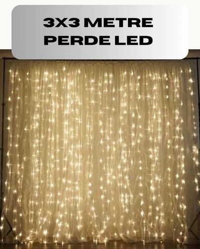just cheap store 25DYMXUCZZZ3X3PERDELEDD-1 3X3 Perde Led Işık Şelale Model Özel Gün Dekoratif Aydınlatma Açık Mavi