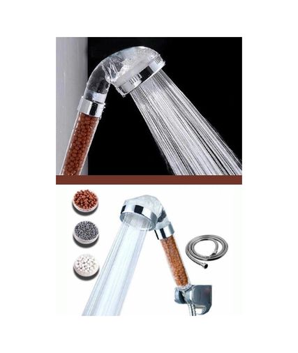 just cheap store 55AH-AH-AVH-488 Boncuklu Su Tasarruflu Kireç Önleyici Duş Başlığı Açık Gri