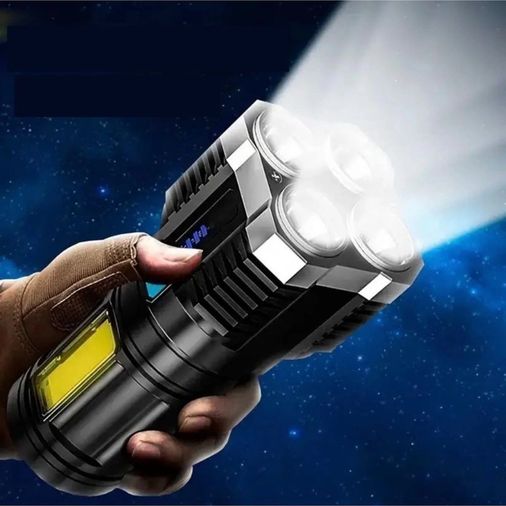 just cheap store epo-hs34 Ultra Parlak El Feneri Usb Şarj 4 Led+Yan Cob Led Taktik Günlük Hayat Kamp Avcılık El Feneri Açık Lacivert