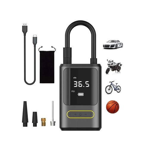 just cheap store epo9884 Kablosuz Oto Araç Mini 4000Mah 150 Psı Işıklı Oto Hava Kompresörü 1 Adet