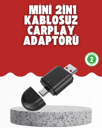 Kablosuz Carplay Dönüştürücü – Akıllı Tak &amp; Çalıştır Araç Adaptörü