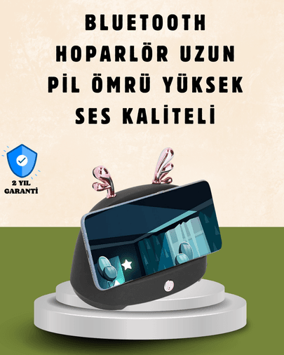 Kablosuz İndüksiyonlu Telefon Tutucu &amp; Hoparlör – Net Ses, Kolay Kullanım