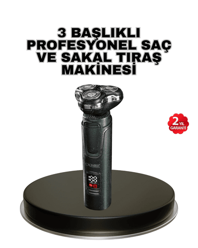 Kablosuz Profesyonel Erkek Bakım Seti – 3 Başlıklı, 3d Akıllı Kesim, Taşınabilir