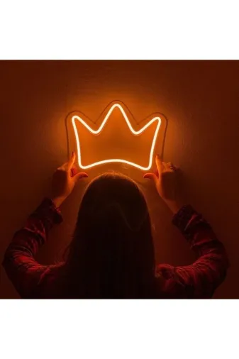 Kadem Kral Tacı Kral Taçı Neon Led Dekoratif Duvar Aydınlatması Neon Duvar Yazısı Sihirli Led