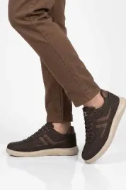 Kahve Tekstil Bağcıklı Erkek Casual Ayakkabı