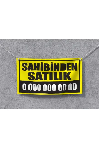 Kaktüspark satilikafis04 Sahibinden Satılık Afiş Branda 100X70Cm Pankart Emlak Afişi Bez Vinil Sarı