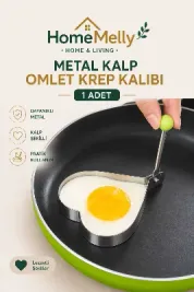 Kalp Model Metal Omlet Krep Kalıbı