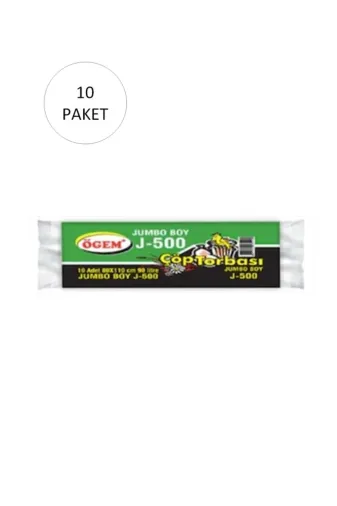 kapsulavm 2151975345929 J-500 Jumbo Boy Çöp Torbası 80 X 110 Cm 10 Lu Rulo X 10 Paket = 100 Adet (Siyah)