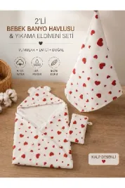 Kapüşonlu Banyo Havlusu kundak havlu ve Çok Amaçlı Bebek Örtüsü bebek havlusu, kapüşonlu bebek havlusu, müslin örtü, bebek battaniyesi, emzirme örtüsü, puset örtüsü, kalpli bebek seti,