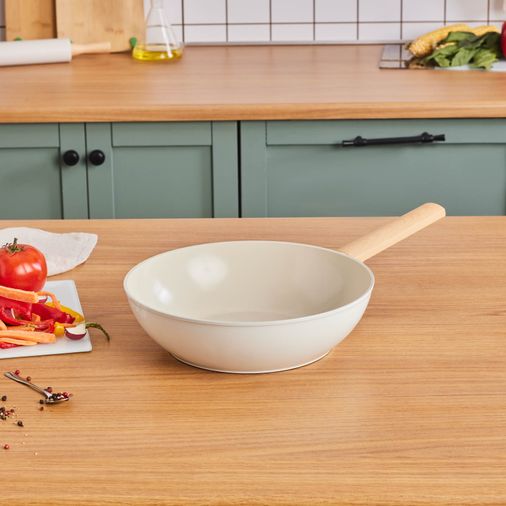 Karaca 000001000016100001 X Refika Swiss Crystal Almond Cream 28 Cm Wok Tava