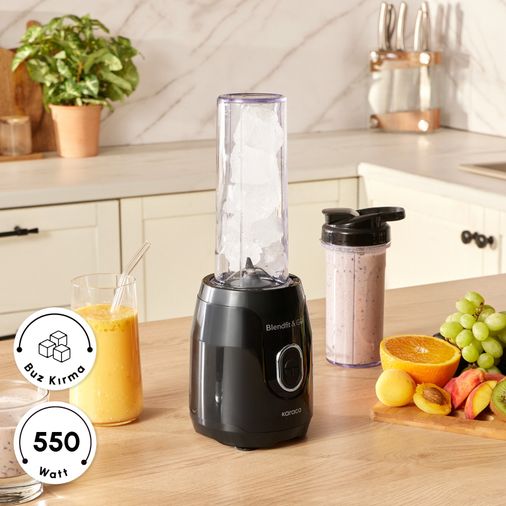 Karaca EM6QxpJH1B Blendfit Go Personal Kişisel Smoothie Blender Çift Hazne Siyah 600Ml & 400Ml