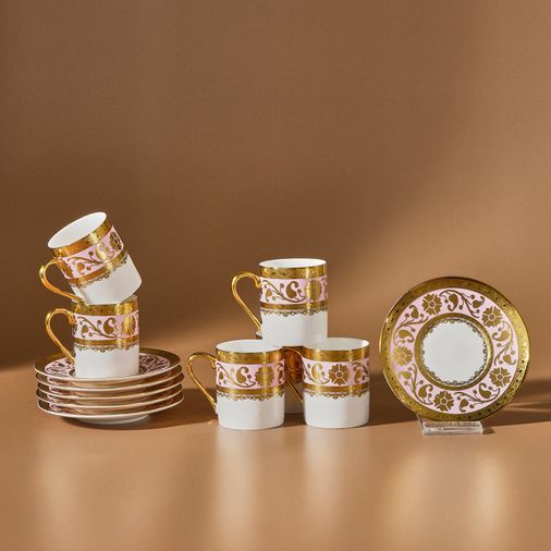 Karaca FGJFFGJ Gülfem 6 Kişilik Kahve Fincan Takımı Pembe 90 Ml