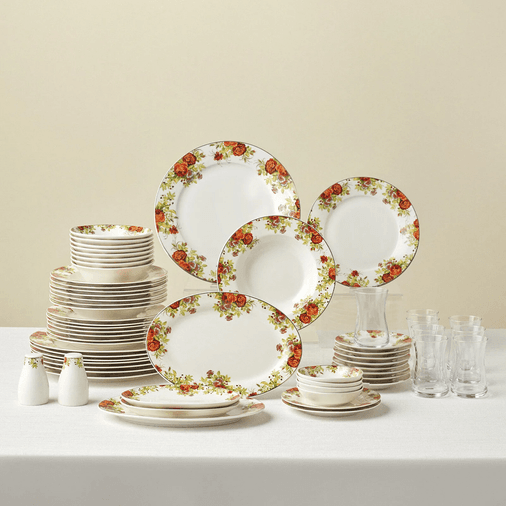 Karaca GKUGGJ Elegance Bone Montebello 60 Parça 8 Kişilik Yemek Takımı