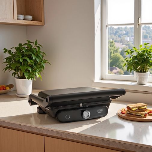 Karaca hgıojkhıkghı Gastro Grill Glass Premium 6 Dilim Kapasiteli Döküm Tost Makinesi Black Chrome 2400W