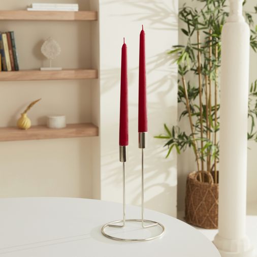 Karaca HIKGIGKKHY 2Li Şamdan Mum Bordo 24 Cm