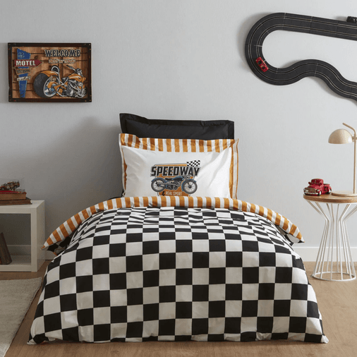 Karaca HTERYJRYIJK Oung Speed Way %100 Pamuk Tek Kişilik Fitted Nevresim Takımı