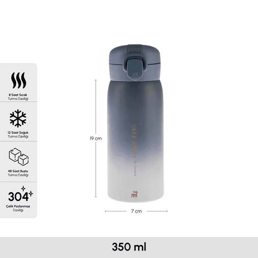 Karaca ıjgthchfgfgh Skyfall Çelik Sızdırmaz Termos Mavi 350 Ml