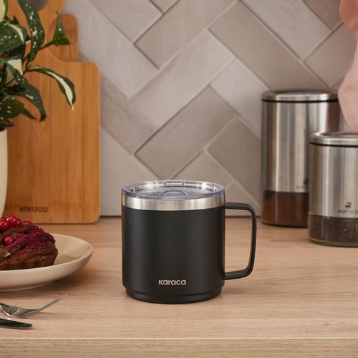 Karaca tyjtuutuyyı Thermal Çelik Termos Bardak 420 Ml Siyah